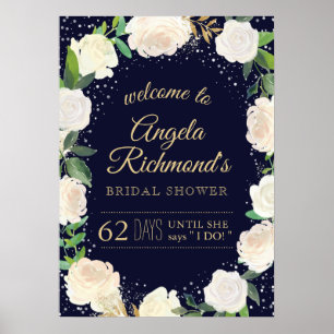 Affiche de bienvenue Fête des mariées d'hiver (20x