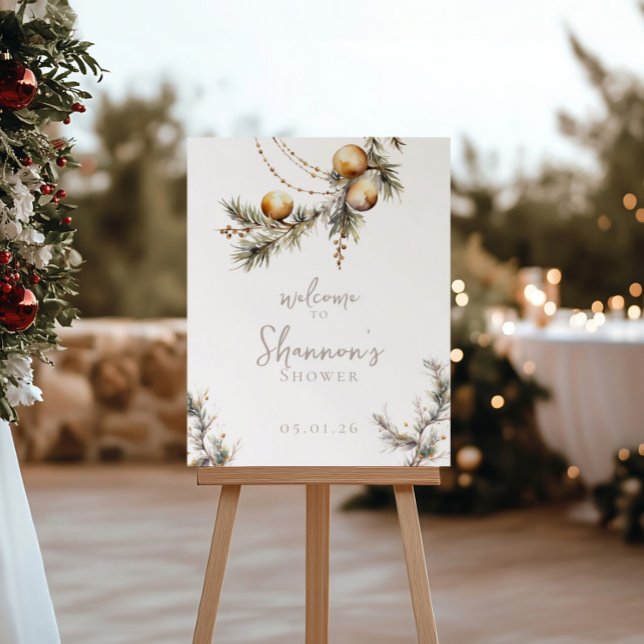 Affiche de bienvenue Fête des mariées | Holly & Or (Créateur téléchargé)