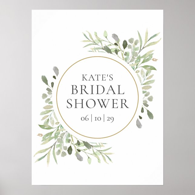 Affiche de bienvenue Fête des mariées verte (Devant)