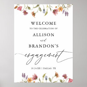 Affiche de bienvenue Fiançailles Fleur sauvage Spr