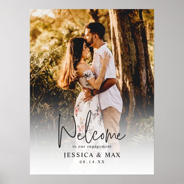 Affiche de bienvenue Fiançailles photo personnalis (Devant)