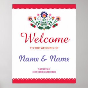 Affiche de bienvenue Fiesta Mariage Affiche mexica
