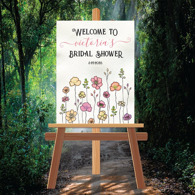 Affiche de bienvenue fleur sauvage Garden Fête des (Créateur téléchargé)