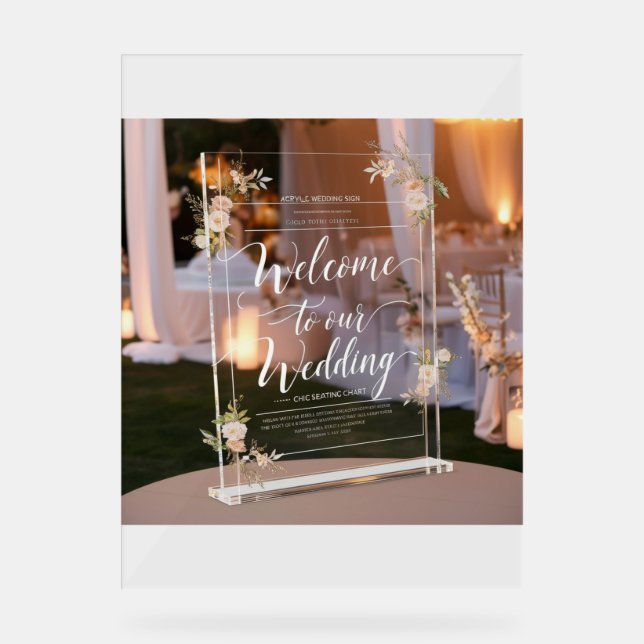 "Affiche de bienvenue Mariage acrylique" (Recto)