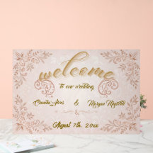 Affiche de bienvenue Mariage acrylique avec Floral