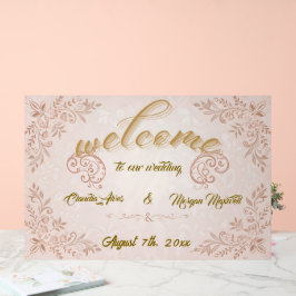Affiche de bienvenue Mariage acrylique avec Floral