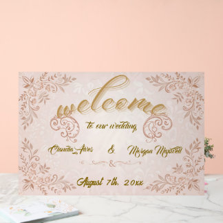 Affiche de bienvenue Mariage acrylique avec Floral