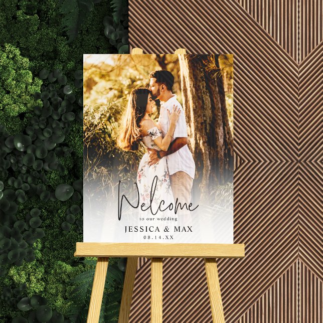 Affiche de bienvenue Mariage acrylique avec photo (Créateur téléchargé)