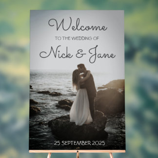 Affiche de bienvenue Mariage acrylique personnalis