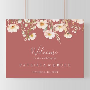 Affiche de bienvenue Mariage Boho Blush classique