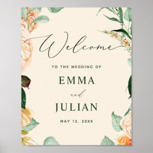 Affiche de bienvenue Mariage Botanique Boho Greene