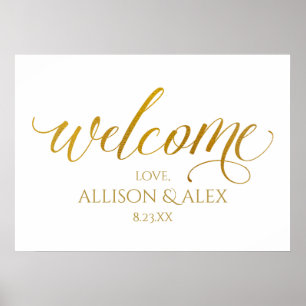Affiche de bienvenue Mariage C esquissée - Faux Fo