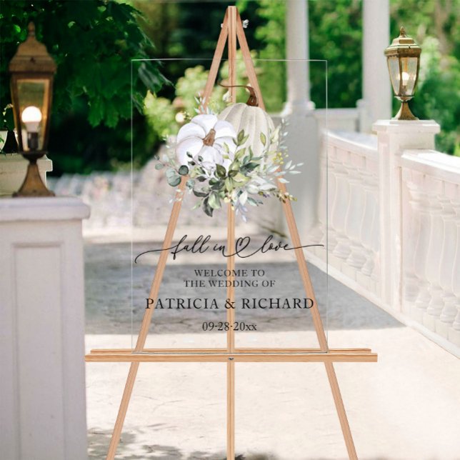 Affiche de bienvenue Mariage Citrouille Fall In Lo (Créateur téléchargé)