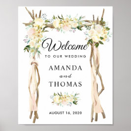 Affiche de bienvenue Mariage d'Arche d'Arc Floral 