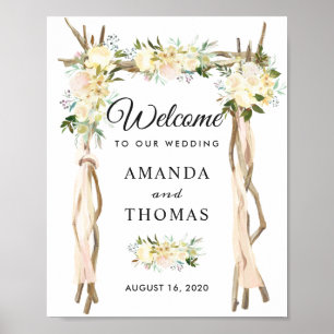Affiche de bienvenue Mariage d'Arche d'Arc Floral 