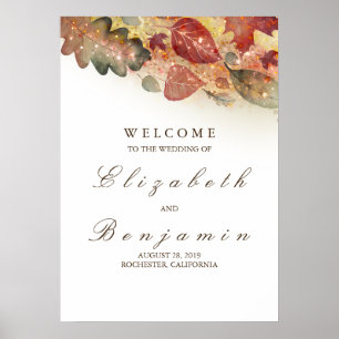 Affiche de bienvenue mariage de automne