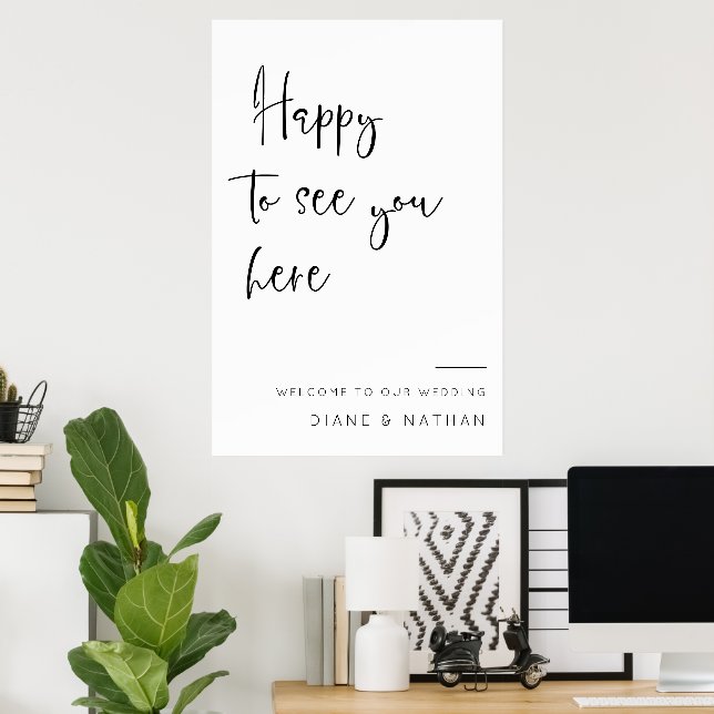 Affiche de bienvenue Mariage de calligraphie minim (Bureau à domicile)