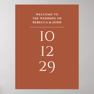 Affiche de bienvenue Mariage de date spéciale de T