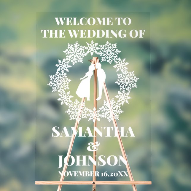Affiche de bienvenue Mariage de flocon de neige ac (Neutre)
