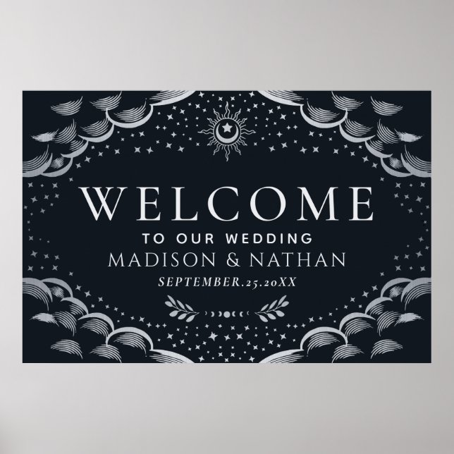 Affiche de bienvenue Mariage de la carte Tarot got (Devant)