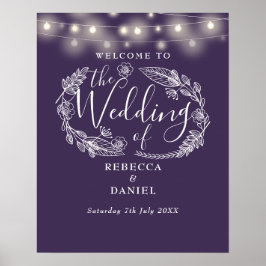 Affiche de bienvenue Mariage de la chaîne florale 