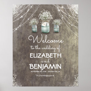 Affiche de bienvenue Mariage de l'haleine de bébé
