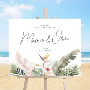 Affiche de bienvenue Mariage de l'île botanique tr