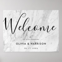 Affiche de bienvenue Mariage de Marbre blanc de sc