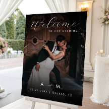 Affiche de bienvenue Mariage de Monogramme photo s