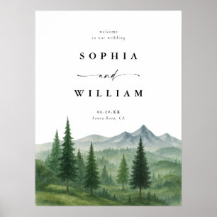 Affiche de bienvenue Mariage de Rustic Mountain