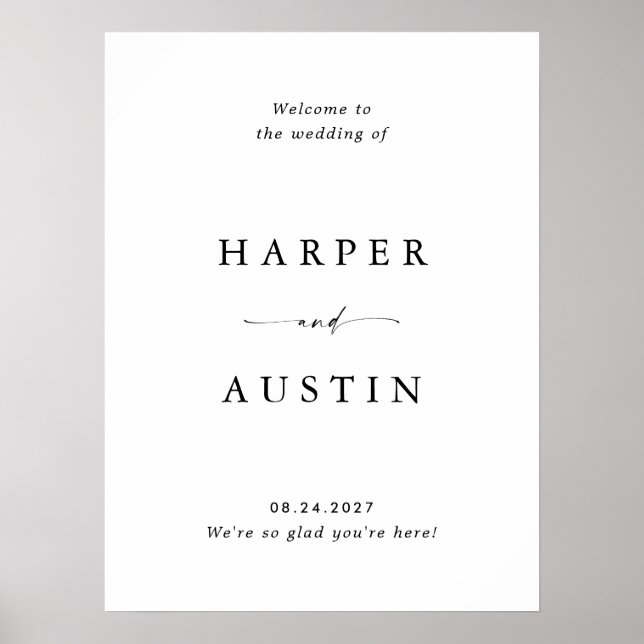 Affiche de bienvenue Mariage de script minimal mod (Devant)