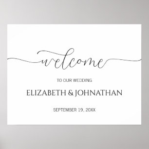 Affiche de bienvenue Mariage de script minimal sim