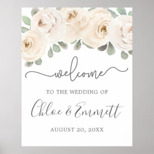 Affiche de bienvenue Mariage de White Rose