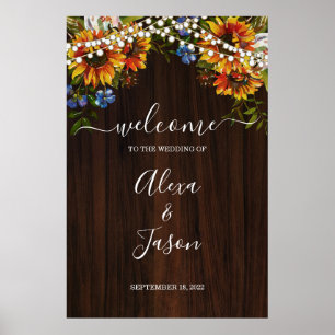 Affiche de bienvenue Mariage des feux de tournesol