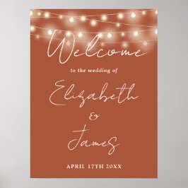 Affiche de bienvenue Mariage des lumières à chaîne