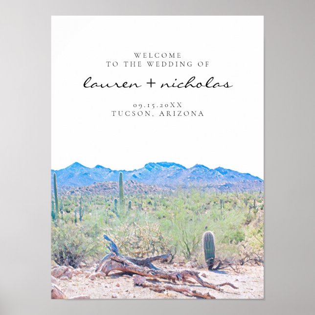 Affiche de bienvenue Mariage du désert de l'Arizon (Devant)