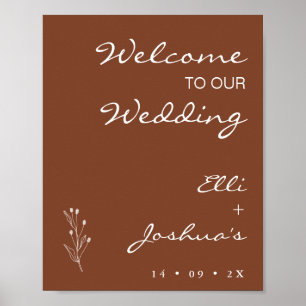 Affiche de bienvenue Mariage en terre cuite
