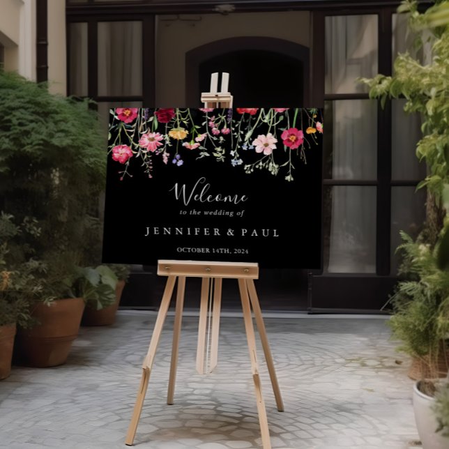 Affiche de bienvenue Mariage Fleur sauvage de jard (Créateur téléchargé)