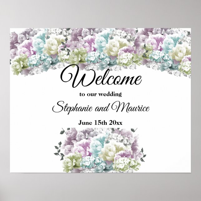 Affiche de bienvenue mariage Floral Variety Bouque (Devant)
