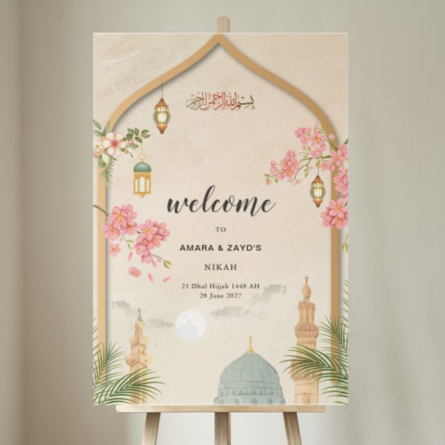 Affiche de bienvenue Mariage islamique Masjid An-N (Créateur téléchargé)