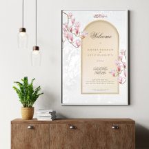 Affiche de bienvenue Mariage Magnolia - Elegant Ar