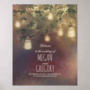 Affiche de bienvenue Mariage Mason Jars