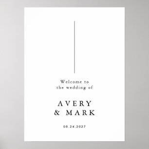 Affiche de bienvenue Mariage minimaliste moderne