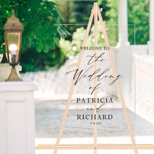 Affiche de bienvenue Mariage minimaliste noir et b