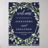 Affiche de bienvenue Mariage moderne en argent bot