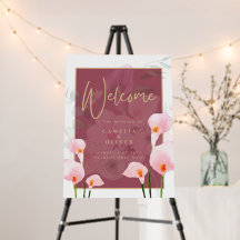 Affiche de bienvenue Mariage moderne Pink Calla Li