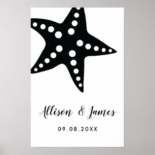 Affiche de bienvenue Mariage moderne Starfish, Noi