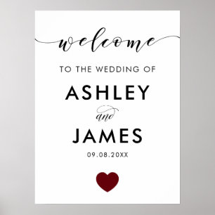 Affiche de bienvenue mariage, panneau de voeux, Bo