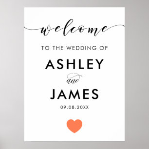 Affiche de bienvenue mariage, Panneau de voeux, Co