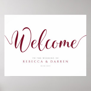 Affiche de bienvenue Mariage personnalisée Bourgog